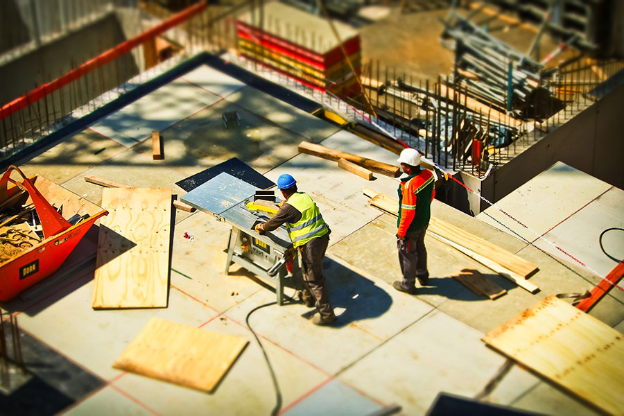 Stockphoto bouwplaats werkmannen