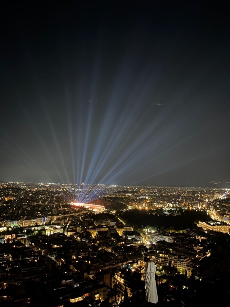 Lycabettus Hill uitzicht op het Panathenaic Stadium