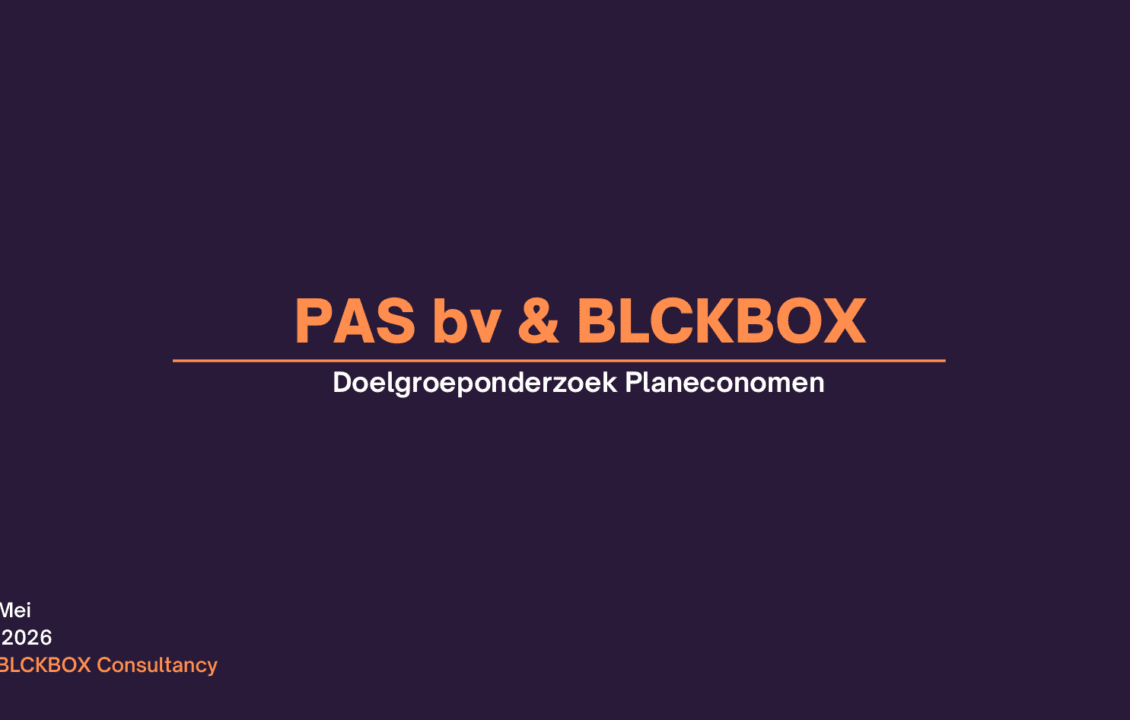 Voorpagina rapport onderzoek planeconomen BLCKBOX en PAS bv