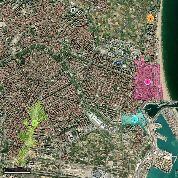 Projecten Valencia op kaart van de stad